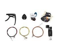 Wresetly Kit di accessori per chitarra 1 set composto da plettri corde per chitarra acustica avvolgitore corda 3 in 1 pin ponte