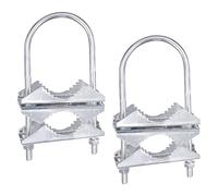 Wresetly Morsetto per Albero Antenna Doppio Supporto a Mascella a V Bulloni a U Materiale Tubo 2 Set per Antenna WiFi, Antenna TV