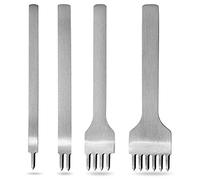 Wresetly Pelletteria Strumento a Mano Punzonatura Foro Oblico Perforazione in Pelle Strumenti Fai Da Te Set di Scalpello , 4 Mm Spaziatura 1/2/4/6 Pin