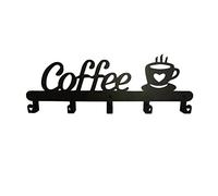 Wresetly Porta tazze da caffè (5 ganci), cartello per cucina o bar, per appendere tazze da caffè e organizer