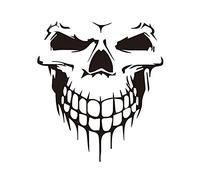 Wresetly Sticker Tatuaggio Teschio Scheletro Biger (Nero)