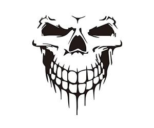 Wresetly Sticker Tatuaggio Teschio Scheletro Biger (Nero)