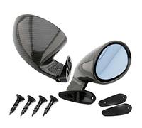 Wresetly Stile Californiano Auto Sinistra e Retrovisore Laterale Specchietto Retrovisore Vintage Opaco Universale in Fibra di Carbonio Look