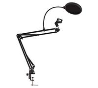 Wresetly Supporto per microfono regolabile con soffietto, sospensione per microfono, colore blu