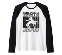 Wrestling Alcune persone hanno solo bisogno di un abbraccio Vintage Divertente Wrestler Maglia con Maniche Raglan