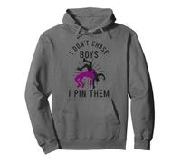 Wrestling Girl I Don't Chase Boys I pin Them Funny Wrestler Felpa con Cappuccio