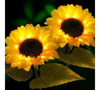 WREWING 2 x 5 ornamenti floreali da esterni più luminosi - impermeabile alimentato a energia solare per cortile, patio e sentiero