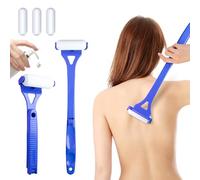 WREWING Applicatore per lozione posteriore con manico lungo, 4 rulli in schiuma riutilizzabili e design pieghevole per una facile applicazione, blu