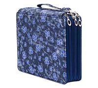 WREWING Astuccio grande, 120 scomparti, in tessuto Oxford, con scomparti, portapenne per matite acquerellabili, Blu, Art Deco