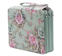 WREWING Astuccio grande, 120 scomparti, in tessuto Oxford, con scomparti, portapenne per matite acquerellabili, Verde, Art Deco