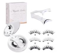 WREWING CT10 - Kit di ciglia magnetiche, senza colla, riutilizzabili e ultra leggere, per un look naturale o drammatico (CT10-8+CT10-8)