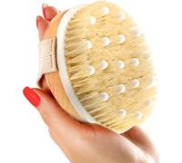 WREWING Spazzola per il corpo con setole naturali per drenaggio linfatico, rimozione della cellulite ed esfoliazione fisica, stimola la circolazione sanguigna, confezione da 1