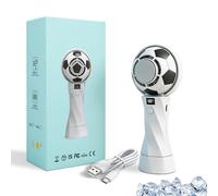 WREWING Ventaglio portatile da calcio per bambini, ventilatore turbo portatile a semiconduttore, mini USB ad alta velocità con display digitale per la Coppa del Mondo
