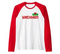 Wrexham Galles City Cymru, Drago con Bandiera Gallese, Rosso Maglia con Maniche Raglan