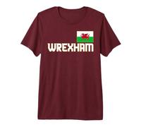 Wrexham Galles City Cymru, Drago con Bandiera Gallese, Rosso Maglietta Premium