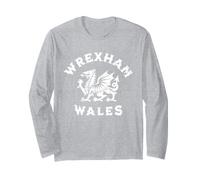 Wrexham Wales Welsh Dragon Flag Vintage Maglia a Manica