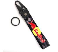 WRFUU Portachiavi Personalizzato con Ricamo in Poliestere per Motocicletta, Moto Portachiavi Personalizzato per Red Bull,Black-A