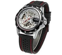 WRG8027 M3T5 Winner marca orologio automatico uomo scheletro vestito originale con banda in silicone nero