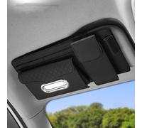 WRGEYXTD Organizzatore Visiera Parasole Auto per Ford Puma/Puma ST SUV 2019-2023, Borsa Portaoggetti Aletta Parasole Fazzoletti Occhiali Organizer Interno Accessori,A/Black