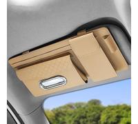 WRGEYXTD Organizzatore Visiera Parasole Auto per Ford Puma/Puma ST SUV 2019-2023, Borsa Portaoggetti Aletta Parasole Fazzoletti Occhiali Organizer Interno Accessori,D/Khaki