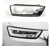 WRHOME Copertura del Guscio del Faro per Audi Q3 2016-2018,Car Front Headlight Cover Lens fari in Vetro Trasparente Lampshad Lamp Shell Masks,B-Right