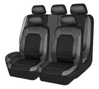 WRHOME Pelle Auto Set coprisedili per Ford Ecosport 2013 2014 2015 2016 2017,Impermeabile Traspirante Anteriori e Posteriori Set Coprisedili Accessori Interni,B-Black-Gray