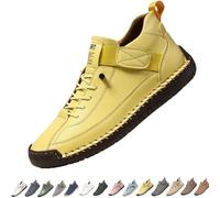 Wright And Mason Women Shoes, Emiline Comfortable Orthopedic Sneaker, Handmade Leather, Arch Support, for Walking/Hiking (Yellow,41)