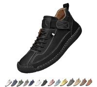 Wright And Mason Women Shoes, Emiline Comfortable Orthopedic Sneaker, Handmade Leather, Arch Support, for Walking/Hiking (Black,39)