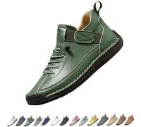 Wright And Mason Women Shoes, Emiline Comfortable Orthopedic Sneaker, Handmade Leather, Arch Support, for Walking/Hiking (Green1,36)