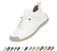 Wright And Mason Women Shoes, Emiline Comfortable Orthopedic Sneaker, Handmade Leather, Arch Support, for Walking/Hiking (White2,39)