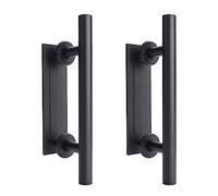 Wright Products 50324070, set di maniglie per porta da fienile e interno anteriore, colore nero opaco, confezione da 2, 4 pezzi in totale