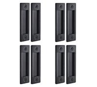 Wright Products 50325070 Hardware di montaggio, nero opaco interno porta fienile maniglia a filo set, 4 confezione-8 pezzi in totale