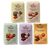 Wright's Baking Cake Mix Selection Pack - zenzero, carota, caffè, cioccolato fondente e arancione (una confezione da 500 g)