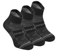 Wrightsock CoolMesh II Quarter - Calzini da corsa per uomo e donna - Calzini anti-bolle ecologici - Fabbricati in America, Perla nera, Large