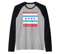 Wrigleyville Chicago Illinois Flag 773 312 Piatto Profondo Pizza Maglia con Maniche Raglan