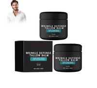 Wrinkle Defense Beef Tallow Balm for Men, Moisturizer for Face Hydration, Natural Facial Skincare Lotion Reduce Wrinkles and Improve Elasticity, Crema viso da uomo, 2 pezzi