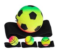 Wrist Ball, 4-Piece Rebound Trainer, Retractable Strength Band, Elastic Cord, Adjustable Strap, Lightweight Build, Grip Training, Fun Workout, Muscle Boost, Perfect for Gym, Backyard, Home, 6.3x6.3cm