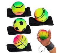 Wrist Ball Set, Rebound Ball String, 2.48x2.48in Retractable Strengthener Accessory, Authentic Adjustable Band, Portable Lightweight Design for Workout, Exercise, Outdoor, Fitness, Indoor, Gym, Home