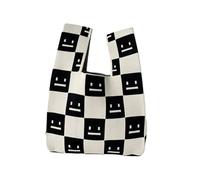 Wrist Knot Tote Bag Borsa in maglia Borse for la spesa fatte a mano in alla moda da polso con nodo ad alta capacità for ragazze per donna(Cloor-02)