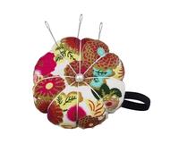 Wrist Pin Cushion - Pumpkin Shaped Cute Sewing Pins Holder, Flower Printed Cute Pin Cushion With Stretchy Strap For All Wrist Sewing DIY Crafts Quilting Handy Tool For Needlework Home Crafting