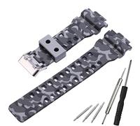 WRISTARMOR Cinturino di ricambio in resina orologio compatibile con Casio GD120 GA-100 GA-110 GA-700 Uomo Cinturino (Camouflage gray)