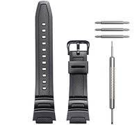 WRISTARMOR Cinturino in resina compatibile con orologio sportivo impermeabile Casio AE-1100w SGW-300H AE-1000w AE-1200 W-218H da uomo (Black Black buckle)