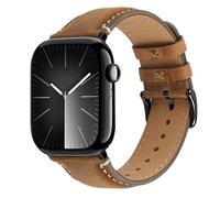 Wristitani Cinturino in pelle compatibile con cinturini Apple Watch da 44 mm, 45 mm, 46 mm, 42 mm, 49 mm, 41 mm, 40 mm, da uomo, cinturino di ricambio in vera pelle per iWatch Ultra 3/2/1 Series 11 10