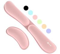Wristrest Wrist Rest, Set Poggiapolsi Tastiera e Mouse, Poggia Polsi | Schiuma di Memoria al Gel, Gioco e L Ufficio, Massimo Comfort, Magia della Forma, Eccellenza Ergonomica, Bliss Infuso - Rosa