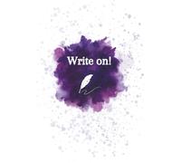"Write On" Small Lined Writing Journal White and Purple 4" x 6"