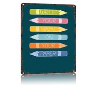 Write Your Name On Your Paper Funny Classroom Metal Sign 12x8 Inch