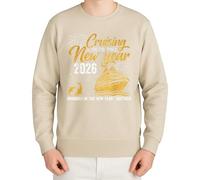 WriteFusion 2026 Capodanno crociera di Capodanno Into The New Year Gold Glitter Motivo Maglione, pietra naturale, XL