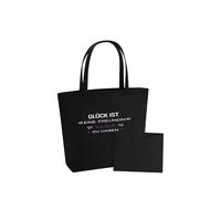 WriteFusion Glückist eine Freundin wie dich zu haben - Freundschaft Spruch mit Herz Design - Geschenkidee für beste Freundin nachhaltige Geschenktasche Feltro Shopping Bag Strand Bag, Nero , 39cm x