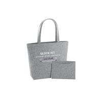 WriteFusion Glückist eine Freundin wie dich zu haben - Freundschaft Spruch mit Herz Design - Geschenkidee für beste Freundin nachhaltige Geschenktasche Feltro Shopping Bag Strand Bag, grigio., 39cm x