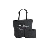 WriteFusion Glückist eine Freundin wie dich zu haben - Freundschaft Spruch mit Herz Design - Geschenkidee für beste Freundin nachhaltige Geschenktasche Feltro Shopping Bag Strand Bag, Carbone, 39cm x